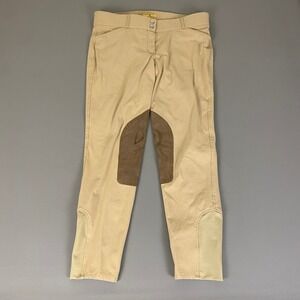 Devon-Aire Fine Riding Attire Tan Knee Patch Breeches Size 32 Equestrian